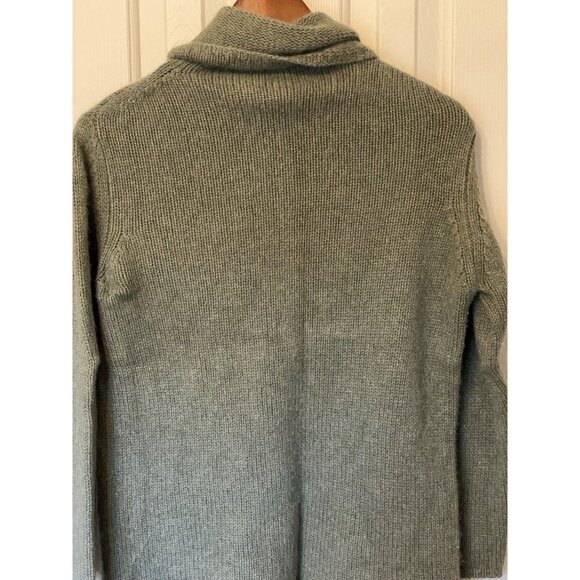 L Green Pure Cashmere Sweater Women's Size L Long Sleeve Holes Peeling Crafts - Picture 6 of 7